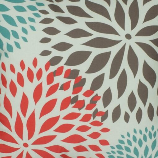 closer look at a cushion in Black Teal and Red Floral pattern - 45x45cm