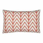 rectangular cushion in Red Thin Chevron pattern