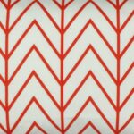 closer look at a rectangular cushion cover in Red Thin Chevron pattern