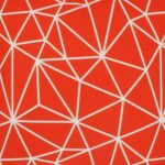 closer look at a cushion in Red Geometric pattern - 45x45cm