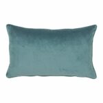 a Rectangular cushion in bluish grey colour.