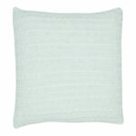 back view of the cable knit fabric cushion cover in white colour.