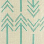 closer look of cotton linen with arrow pattern cushion in teal colour 45cm x 45cm