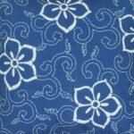 blue and white flower design cotton linen cushion 45cmx45cm