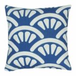 picture of blue and white shell design cotton linen cushion cover 45cmx45cm