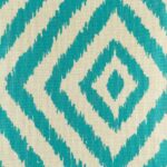 close up of teal cushion cover with diagonal design made from cotton linen in 45cmx45cm