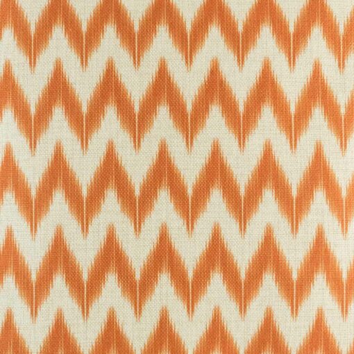 Close up of the orange chevron pattern cotton linen cushion cover
