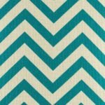 Close up photo of teal and white zigzag pattern cotton linen cushion (45cmx45cm)