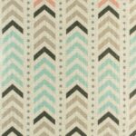 close up picture of the blue, brown,pink and black arrow 45cmx45cm cushion cover made from cotton linen