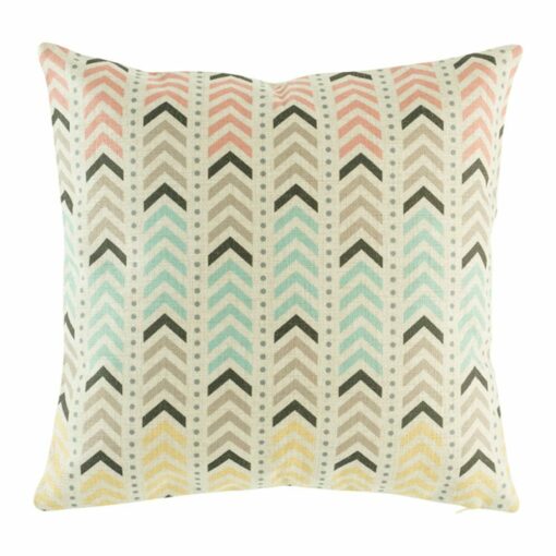 yellow,blue,pink arrow cushion cover made from cotton linen in 45cmx45cm
