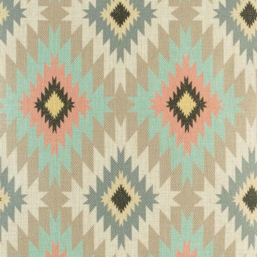 close up look of the yellow,blue,pink and black diamond pattern 45cmx45cm cotton linen cushion