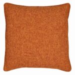 Stylish square cushion cover in textured rust colour crafted from soft polyester