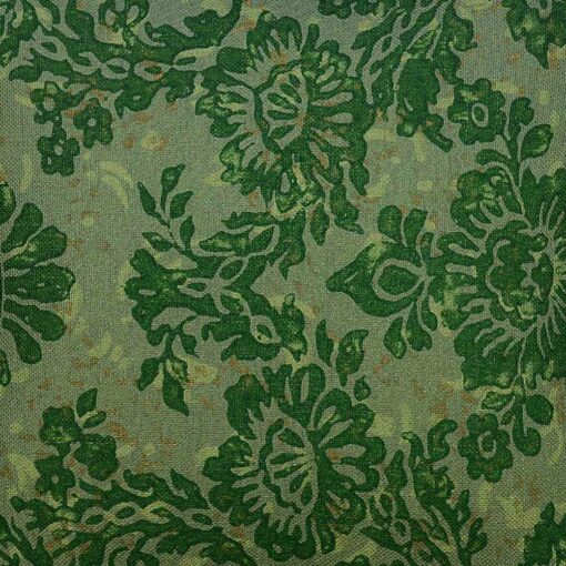 Close up image of green watercolour motif cushion in 45cm x 45cm size