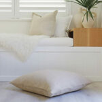Floor cushion cover in beige colour