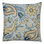Photo of pastel coloured cushion cover with floral print