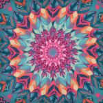 Colourful and kaleidoscope inspired outdoor cushion cover