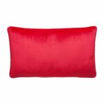 Image of Cerise red rectangular cushion cover in velvet material