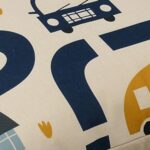 Colourful cute kids floor cushion in cotton linen blend fabric