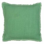 Vibrant cushion cover in emerald green colour crafted from pure cotton