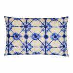 China blue rectangular cushion cover in Shibori print