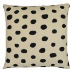 Tribal inspired outdoor cushion cover with black dots