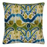 Image of Farsi inspired cushion cover in yellow, green and teal colours