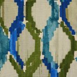 Close up photo of teal, blue and green cushion cover
