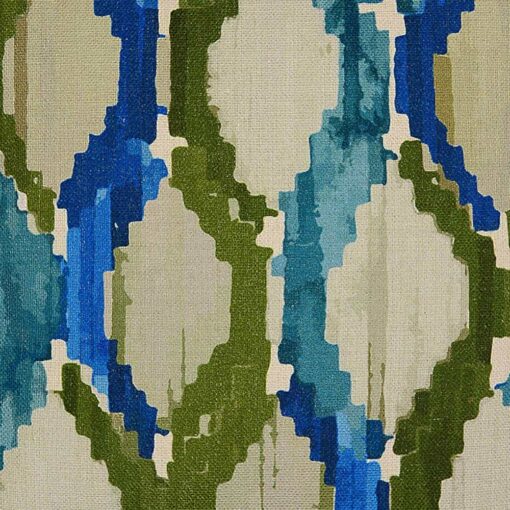 Close up photo of teal, blue and green cushion cover