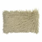 Photo of ecru coloured 30cm x 5cm rectangular faux fur cushion cover