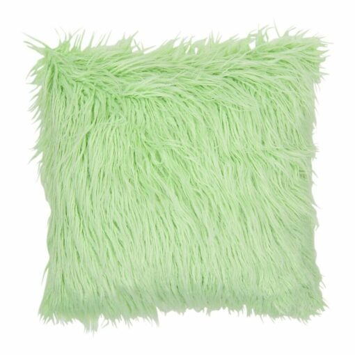 a square fur cushion in Mint Green - 45cm x 45cm