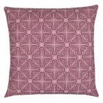 Image of tribal inspired, pink outdoor cushion cover in 45cm x 45cm size
