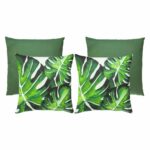Image of 4 green cushion cover collection made of outdoor fabric