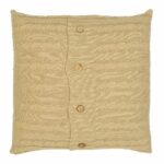 Khaki coloured large cushion cover with buttons