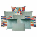 Photo of cushion covers in set of 9 made of cotton and velvet material