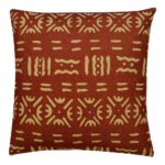 Image of 45cm x 45cm red cushion cover in Mali print