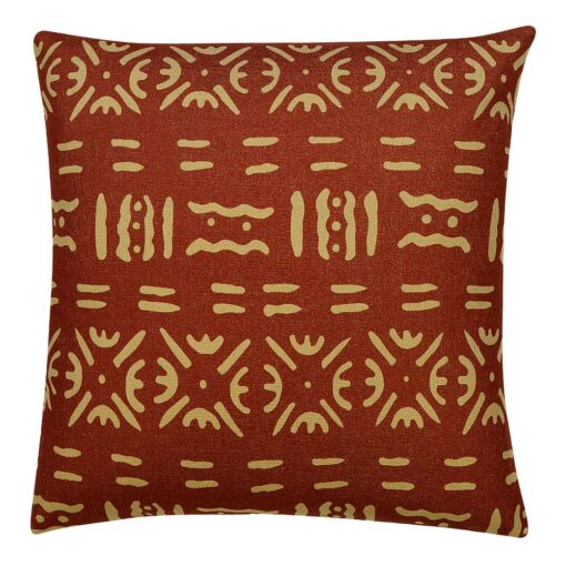 Image of 45cm x 45cm red cushion cover in Mali print
