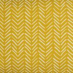 Close up photo of yellow rectangular cushion cover in African tribal print