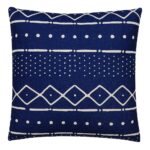 Photo of navy Mali inspired cushion cover in navy colour