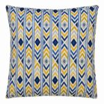 Photo of Meso inspired cushion cover in yellow, blue and white zigzag pattern