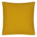 Image of plain mustard yellow cushion cover in 45cm x 45cm size