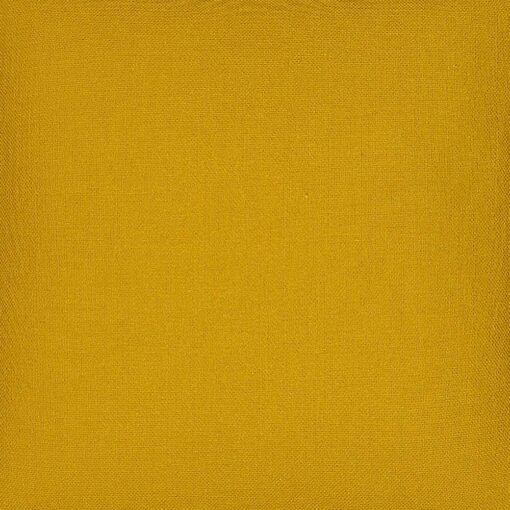 Close up image of plain mustard yellow cushion cover in 45cm x 45cm size