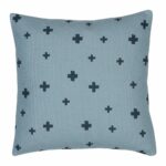 Photo of blue kids bedroom cushion cover with cross pattern