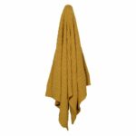 Fascinating plush couch throw in mustard yellow colour crafted from 100% cotton