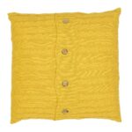 Mustard yellow coloured knit cushion cover in 50cm x 50cm size