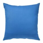 Photo of plain outdoor cushion in blue colour