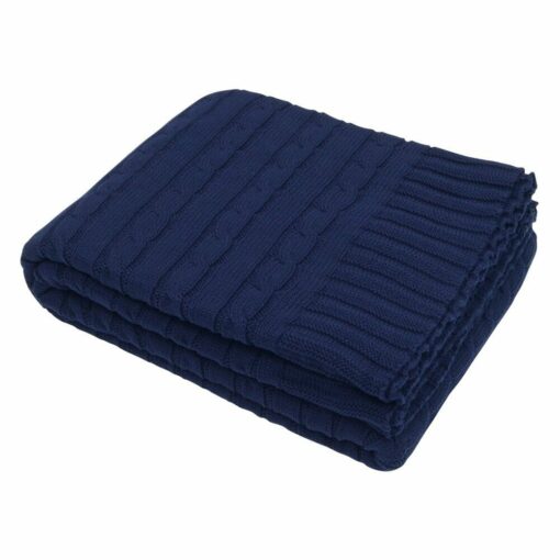 Dashing navy couch throw in 150cm x 130cm