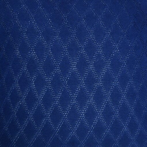 Close up image of navy blue wool knit cushion cover