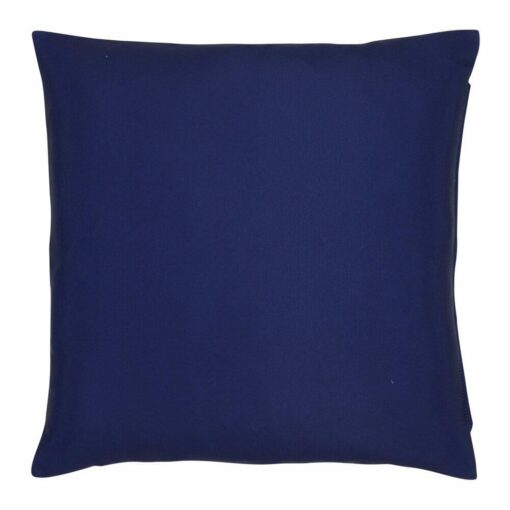 A waterproof outdoor cushion cover that is navy solid colour on both sides.