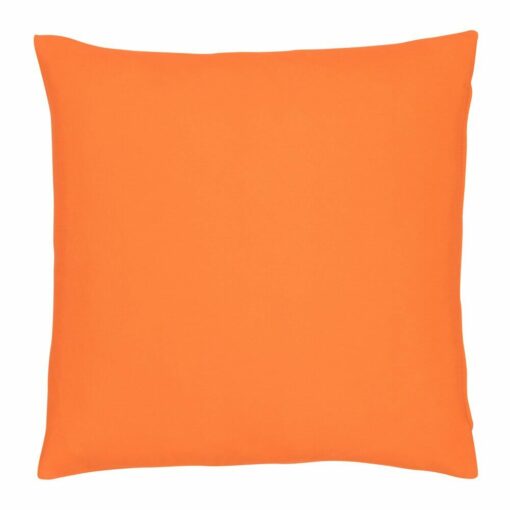 A waterproof outdoor cushion cover that is orange solid colour on both sides.