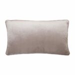 Image of rectangular velvet cushion in oyster colour